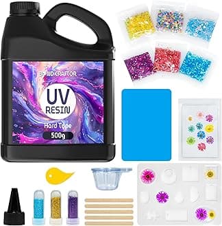 UV Resin 500g, Fast Curing Clear Epoxy Resin Kit Hard Type for Jewelry Making, Craft, DIY