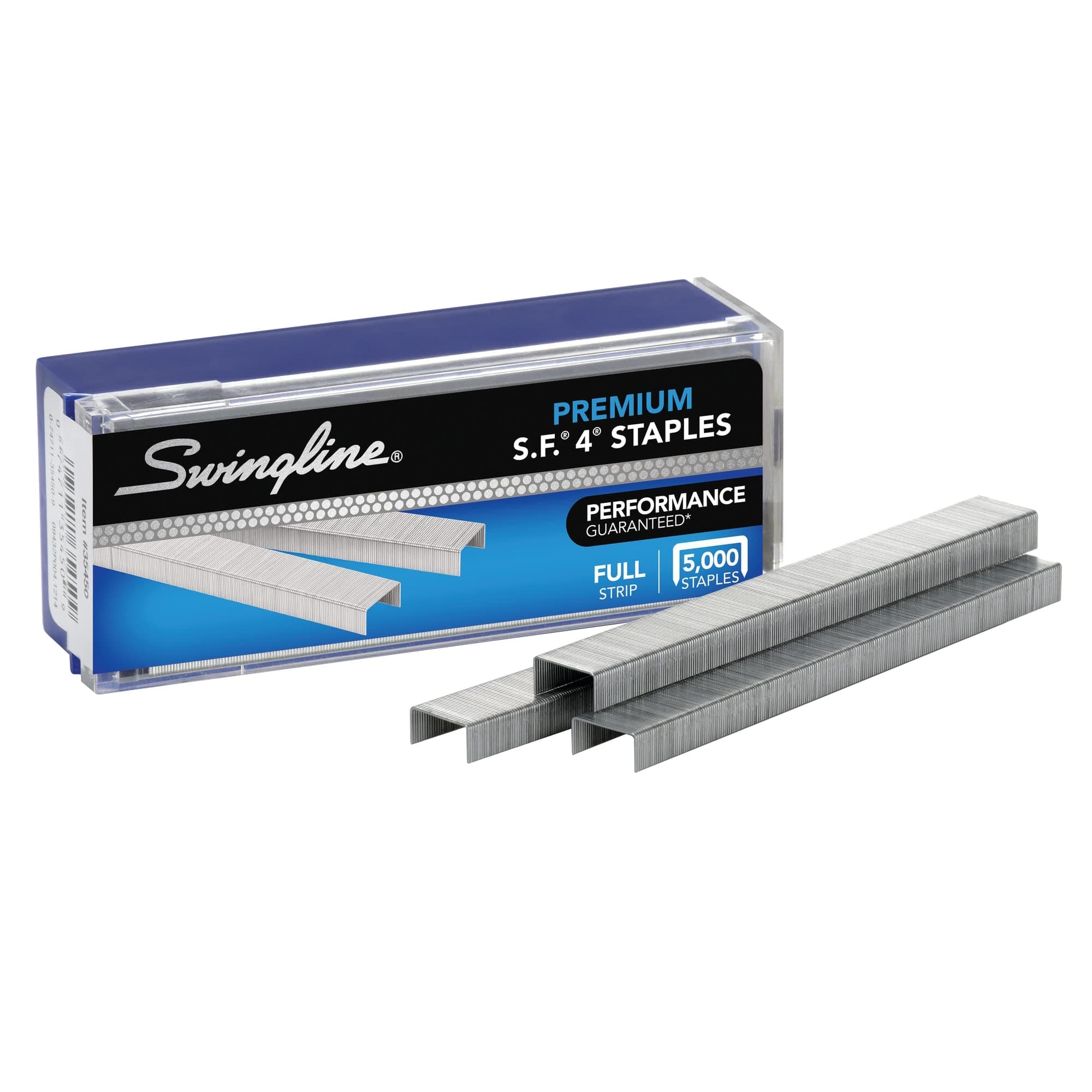 F. 4 Premium Staples for Desktop Staplers, 1/4" Length, 210/Strip, 5000/Box (35450)