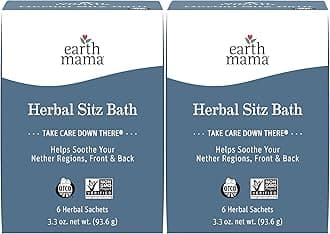 Earth Mama Herbal Sitz Bath | Pregnancy & Postpartum Essentials, Soothing Sitz Bath for Hemorrhoids with Witch Hazel, & Calendula, 6-Count (2-Pack)