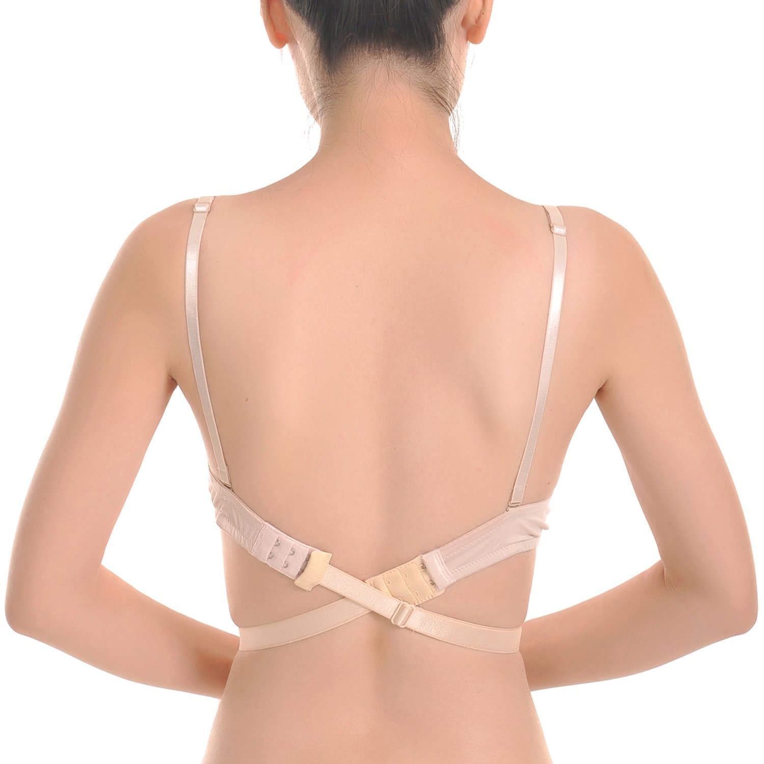 Closecret Women's Adjustable Low Back Bra Converter Straps 2 Hooks(Pack of 3)
