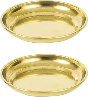 Spillbox Traditional Brass Diya for Puja | Pooja Aarti | Arti Deepak Deepam Oil Lamp for Home Temple Puja Articles Decor Gifts- Micro Plate (2)