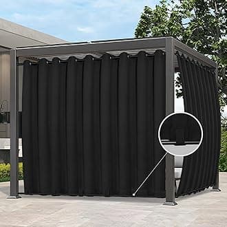 Easy-Going Outdoor Curtains Waterproof, Windproof, Weatherproof for Patio, Cabana, Porch, Pergola and Gazebo, Grommet Top & Bottom Tabs, 1 Panel, 150" x 108"