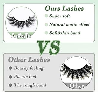Lashes 3D Fluffy Faux Mink Eyelashes 20 Pairs Volume D Curl Super Soft Fake Eyelashes 20MM Dramatic False Lashes Fluffy Strip Lashes Wispy Mixed Eye Lashes Multipack, by Anforlin