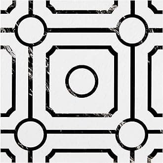 Retro Self Adhesive 12-Inch Vinyl Floor Tiles, 20 Tiles - 12" x 12", Carrera Pattern - Peel & Stick, DIY Flooring for Kitchen, Dining Room, Bedrooms & Bathrooms by Achim Home Decor