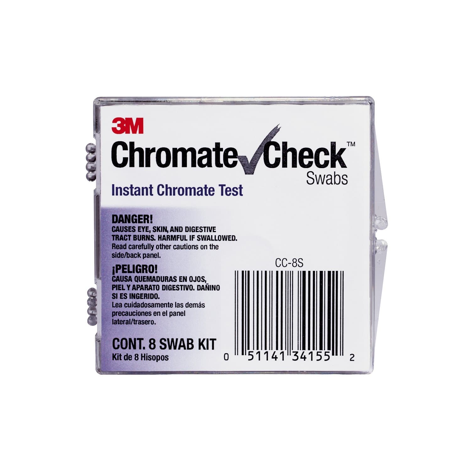3M CC-8S ChromateCheck CC-8S Swabs, 8-Swabs per Pack