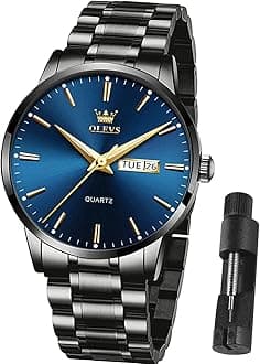 Mens Gold Watches Waterproof Stainless Steel Lightweight Watch with Date Classic Luxury Dress Watch for Men Gold White Blue Green Dial