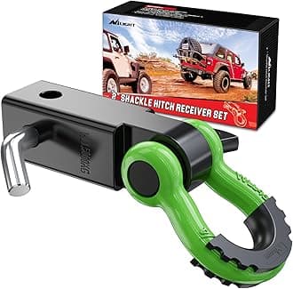 Nilight Shackle Hitch Receiver 2Inch 45000 LBs Breaking Strength 3/4" D Ring Shackle w/Trailer Hitch Pin Heavy Duty Solid Recovery Towing Kit for Trucks Jeeps Off Road,2 Years Warranty