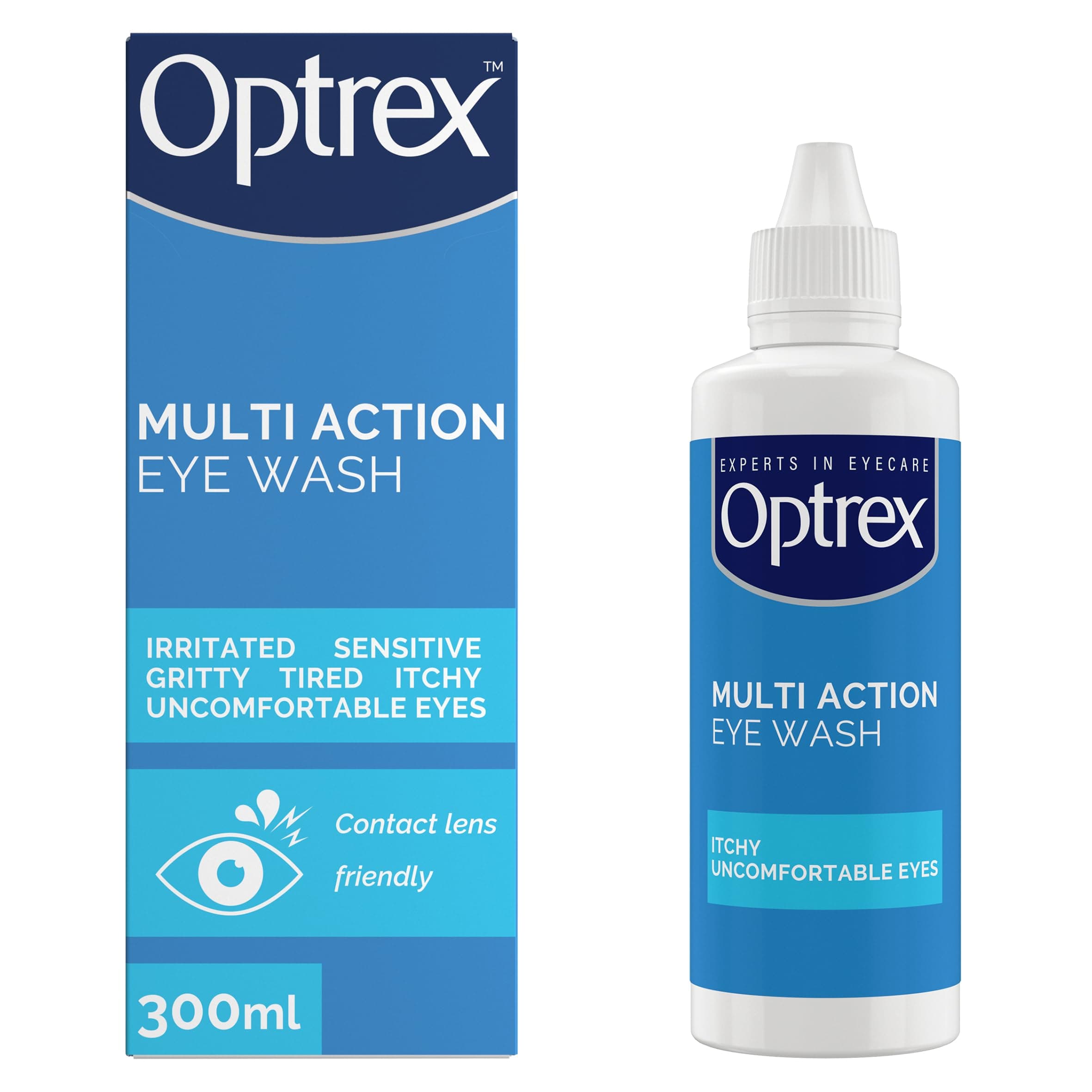 Multi Action, Eye Wash, 300 ml, for Gentle and Effective Relief, Itchy, Irritated, Tired, Uncomfortable Eyes, Easy to Use,