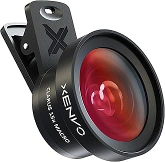 Iphone Camera Lens Pro: Macro Lens & Wide Angle Lens Kit With Led Light, Clip-On Cell Phone Camera Lenses For Iphone, Android, Samsung Mobile Phones And Tablets - Black