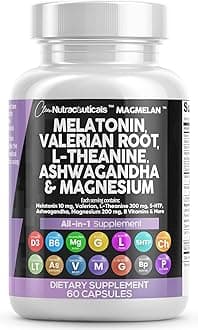 ATHINIKA NUTRITION MELATONIN 10MG VALERIAN ROOT 6000MG L THEANINE 200MG ASHWAGANDHA 4000MG - SLEEP SUPPORT FOR WOMEN & MEN WITH MAGNESIUM COMPLEX, LEMON BALM, CHAMOMILE, & PASSION FLOWER - 60 CAPS
