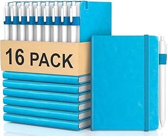 Pocket Small Notebook Journals, 16 Pack (Ocean Blue) Mini Notebook 3.7x5.7 Butterfly Journaling Notebooks for Women Men, Hardcover Lined Note Pads with Pens for Work, Business, Travel Journal, Office Supplies