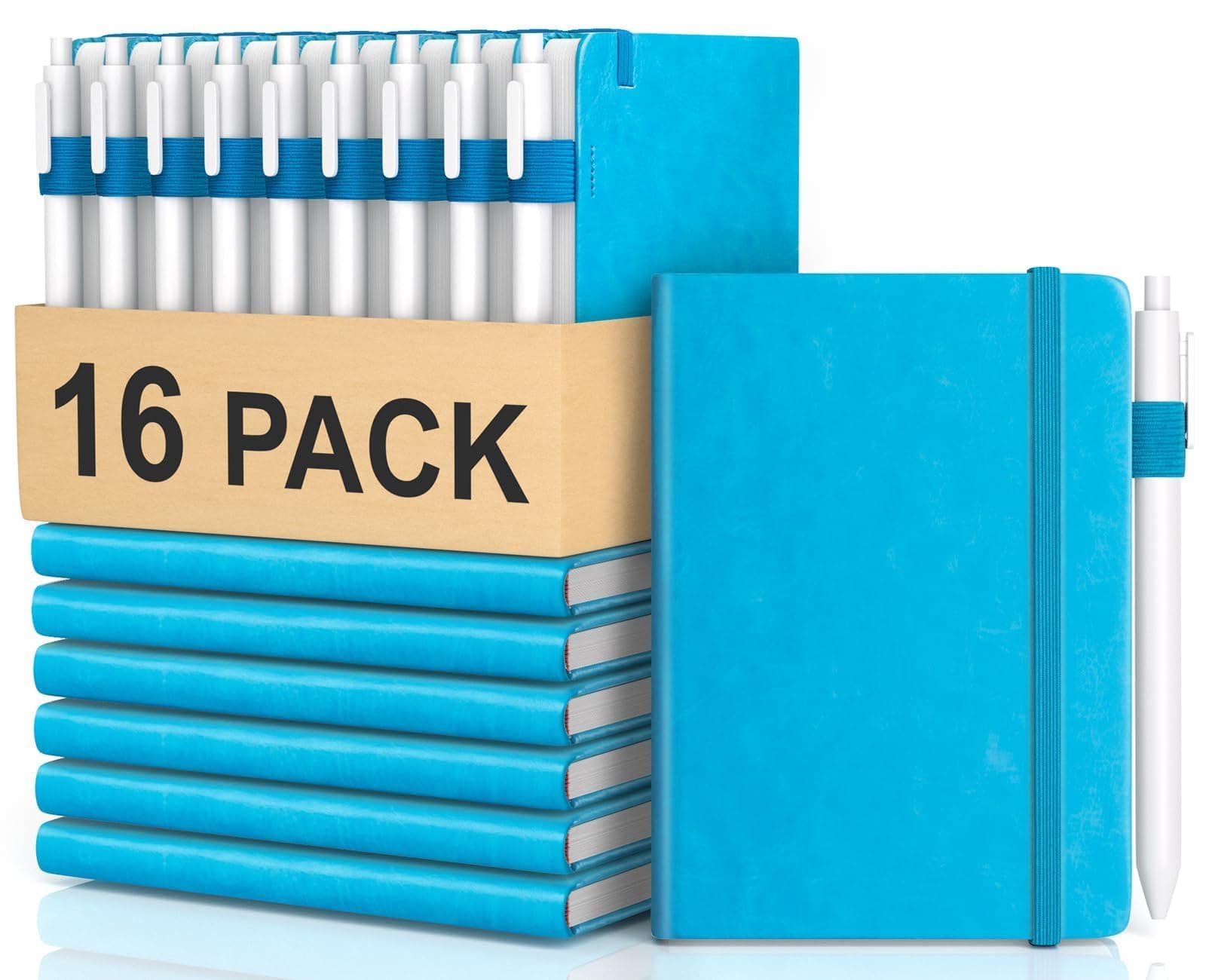 Pocket Small Notebook Journals, 16 Pack (Ocean Blue) Mini Notebook 3.7x5.7 Butterfly Journaling Notebooks for Women Men, Hardcover Lined Note Pads with Pens for Work, Business, Travel Journal, Office Supplies