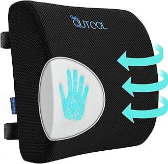 Lumbar Support Cushion for Car Seat - Memory Foam Back Support Pillow with Adjustable Straps, Breathable Mesh Cover - Ergonomic Lower Car Back Support for Office Chair, Wheelchair, Driving (Black)