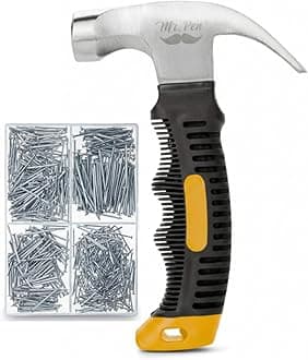 Mr. Pen- Nail Assortment Kit and 8oz Small Hammer, 600 Pcs Small Nails, Wall Nails for Hanging, Hammer and Nails Set, Small Hammer for Picture Hanging, Picture Hanging Kit, Picture Hanging Nails