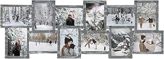 J.M.Deco 12 Opening Collage Picture Frames for Wall Decor, 4x6 Photo Frame Set for Home Decoration/Gallery, Christmas Gifts, Requires Assembly, Ashes Grey