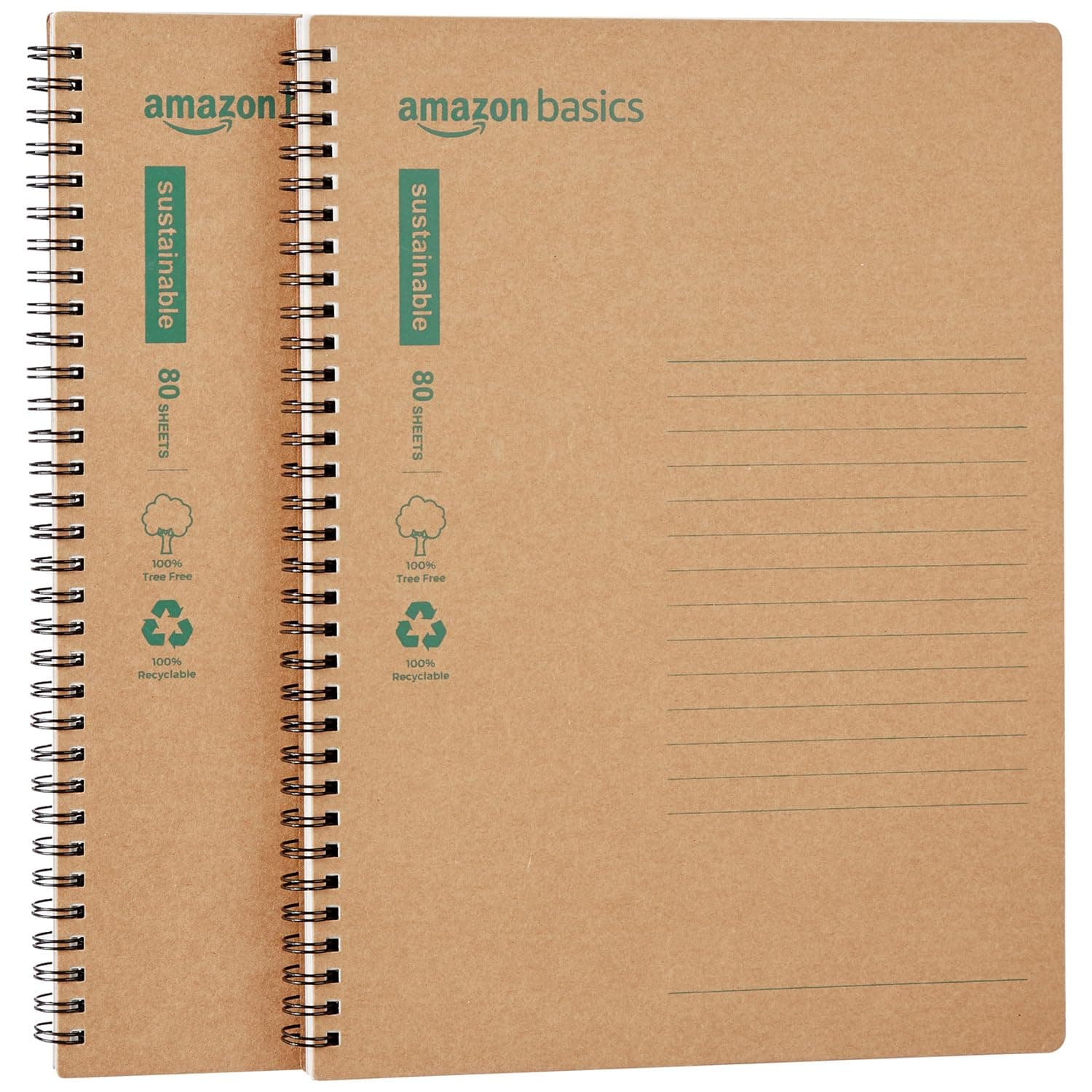 amazon basics Eco-Friendly Notebook, A4, Pack of 2, 80 Sheets Each