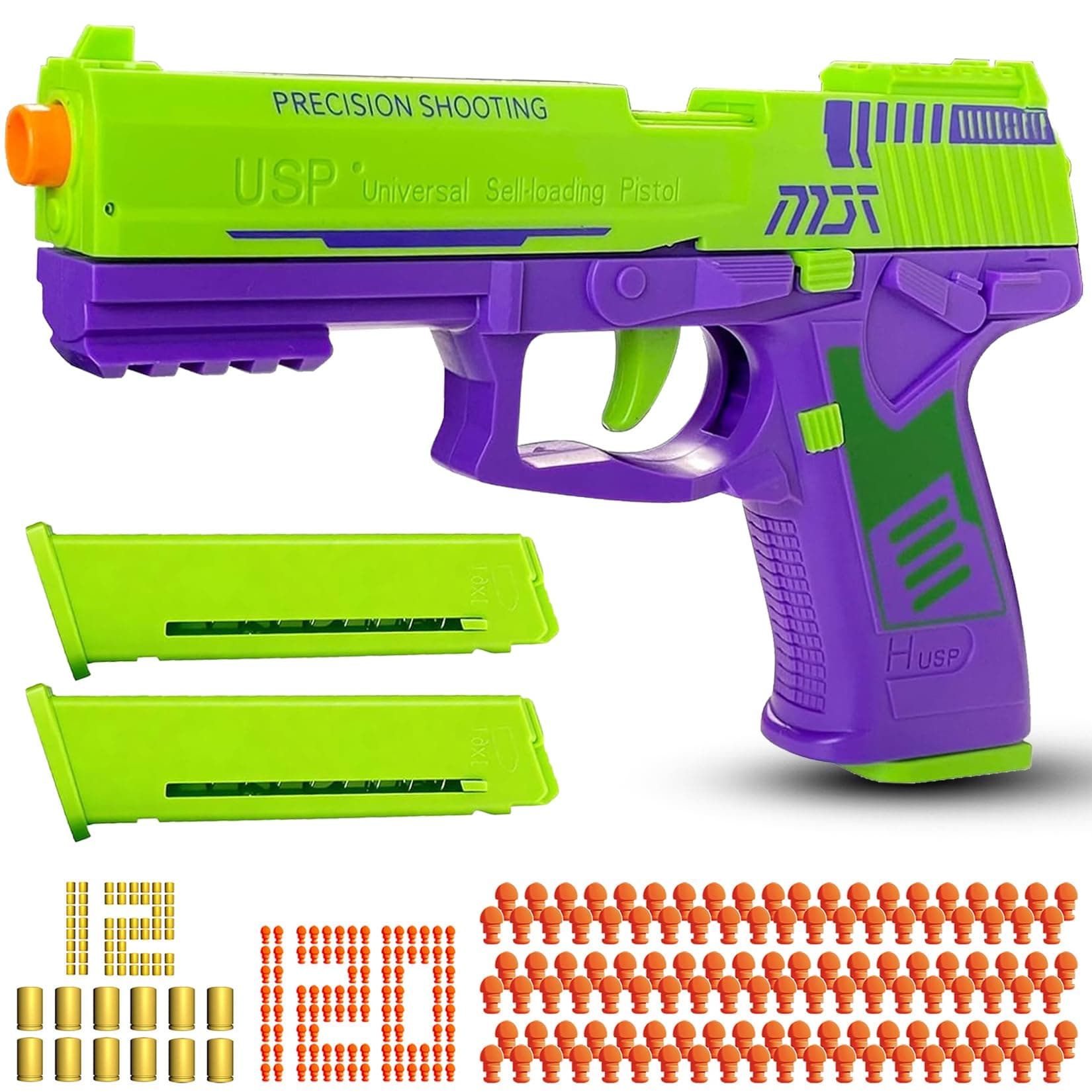 Toy Gun with Automatic Reloading Rebound Shell Ejecting and Soft Foam Blaster, Ideal for Shooting Games, Education Model Toys, Gift for Kids Boys Girls