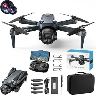 Drone with 1080P FPV Dual Camera - Sideward flight, Altitude Hold Headless Mode Start Speed Adjustment, Trajectory Flight, Low Battery Reminder, Speed Adjustment