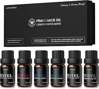 Airversa Hotel Scent Diffuser Oils, Fragrance Oils Set, 10mL | 0.34 Fl Oz x 6