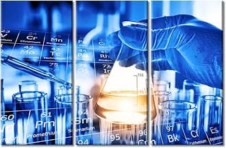 TUMOVO 3 Pieces Medical Pictures Home Decor Home Decor Young Scientist Canvas Paintings Clinical Laboratory Wall Art for Living Room Print on Canvas Framed Ready to Hang (42" Wx28 H)