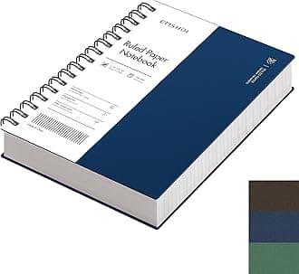 A5 Spiral Notebook College Ruled Lined Journal, Small 5.7" X 8.22", 300 Pages/150 Sheets, 100gsm Thick Paper, Waterproof Hardcover, for Office School Women Men Work Writing Notes, Blue