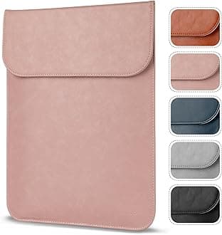 Allinside 13-13.3 inch Laptop Sleeve Case for MacBook Pro 14 2021-2026/MacBook Air 13 2010-2017/MacBook Pro 13 2010-2015, Waterproof PU Leather Laptop Sleeve Bag Protective Vertical Case Cover, Pink
