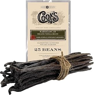 25 Organic Madagascar Whole Vanilla Beans, Grade A Vanilla Pods, Premium Vanilla Beans for Making Extract & Baking -