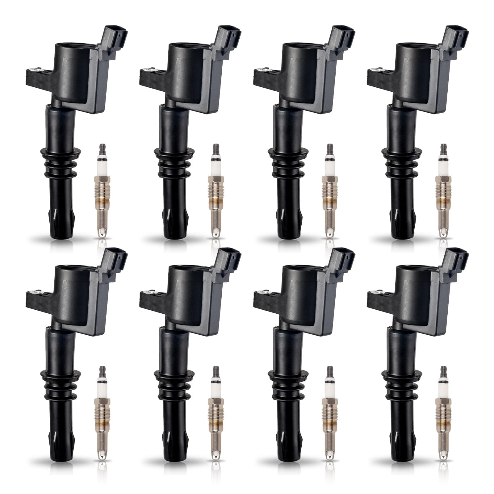 ENA 8 Ignition Coil Pack and Iridium Spark Plug Set 2005-2008 Compatible with Ford Expedition Explorer F150 F250 F350 F450 F550 Super Duty Navigator Mark 5.4L 4.6L Replace# DG511 SP515 SP546