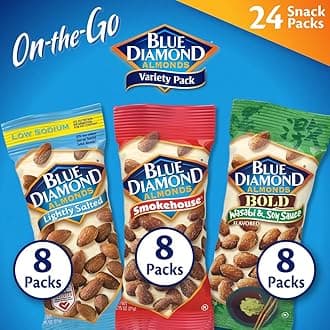 Snack Nut Variety Pack for Kids, Office, School, On-the-go, 0.75 oz Gluten Free Individual Packs, Wasabi & Soy Sauce, Lightly Salted, and Smokehouse (Pack of 1,24 Count Total)