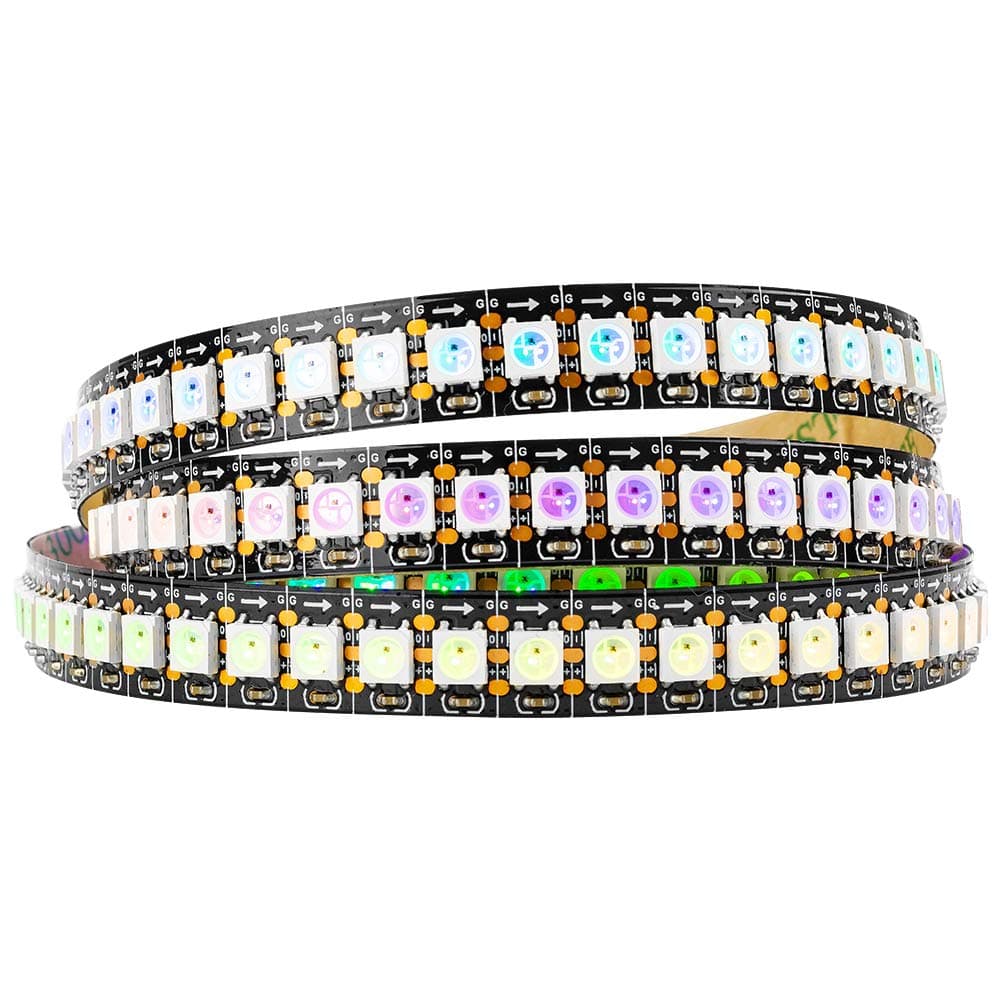 WS2812B 3.2FT 1m 144 LEDs/Pixels/m Black PCB Individual Addressable 5050SMD LED Full Color led Pixel Strip Dream Color IP30 Non-Waterproof DC5V for Indoor Lighting