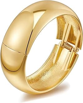 Chunky Gold Cuff Bracelets for Women Wide Gold Bangle Bracelet Hammered Open Wrist Cuff Bracelet Christmas Holiday Jewelry