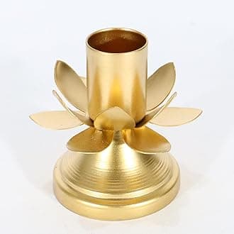 KAPER Golden Candle Stand – Antique Small Metal Candle Holder for Home Décor, Dining Table, and Church (2.5 Inches)