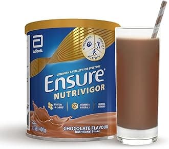 Ensure NutriVigor Nutritional Shake – Chocolate Flavour – 400g – Food Supplement with Protein, HMB & 27 Vitamins & Minerals – Supports Strength, Energy & Immunity – With Vitamin D, C & B