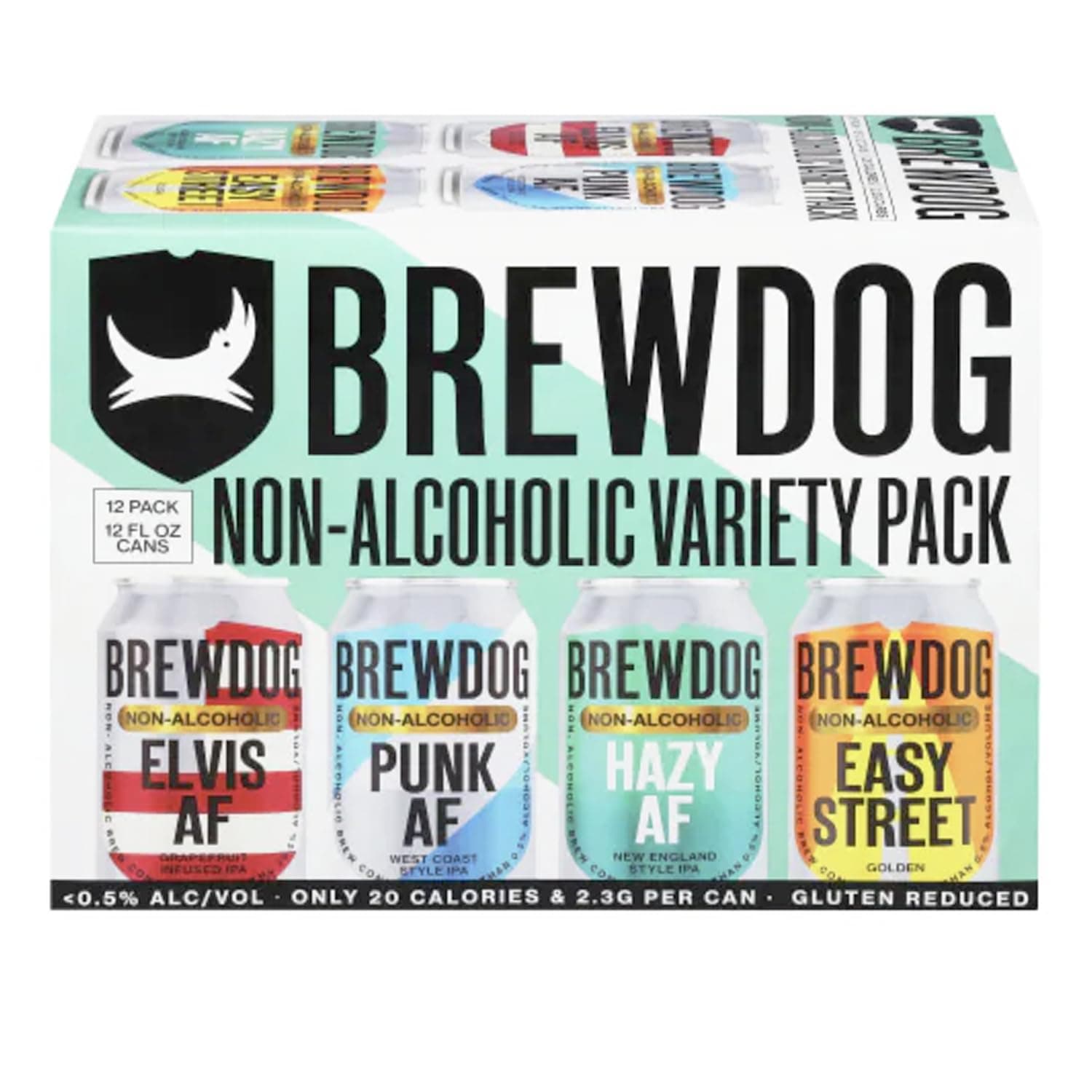 BrewDog 24 Mixed Pack, Non-Alcoholic Pack | Includes Easy Street, Elvis, Hazy, & Punk | 12oz Cans