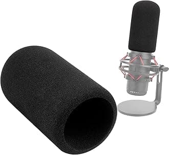 SUNMON Microphone Pop Filter Compatible with HyperX QuadCast & QuadCast S - Foam Windscreen Cover for Noise Reduction, Reduces Plosives & Audio Improvement