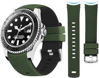 FullmosaFullmosa 20mm Silicone Watch Straps Compatible Samsung Galaxy Watch 6/5/4 40 44mm/Gear S3 Classic/Frontier, Fossil Men's Gen 6 44mm/Gen 5E 44mm/Gen 5 Garrett HR, HUAWEI Watch GT 2 46mm, Army Green