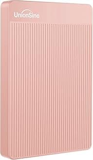 UnionSine 160GB Ultra Slim Portable External Hard Drive USB3.0 HDD Storage Compatible for PC, Desktop, Laptop(Pink) HD-006