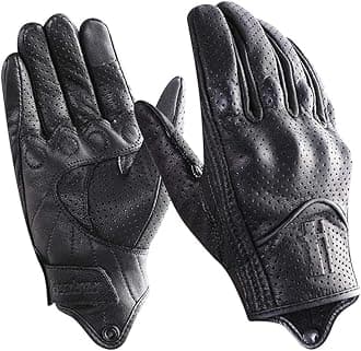 Harssidanzar GM028E Men's Full Finger Goat Leather Touch Screen Motorcycle Glove