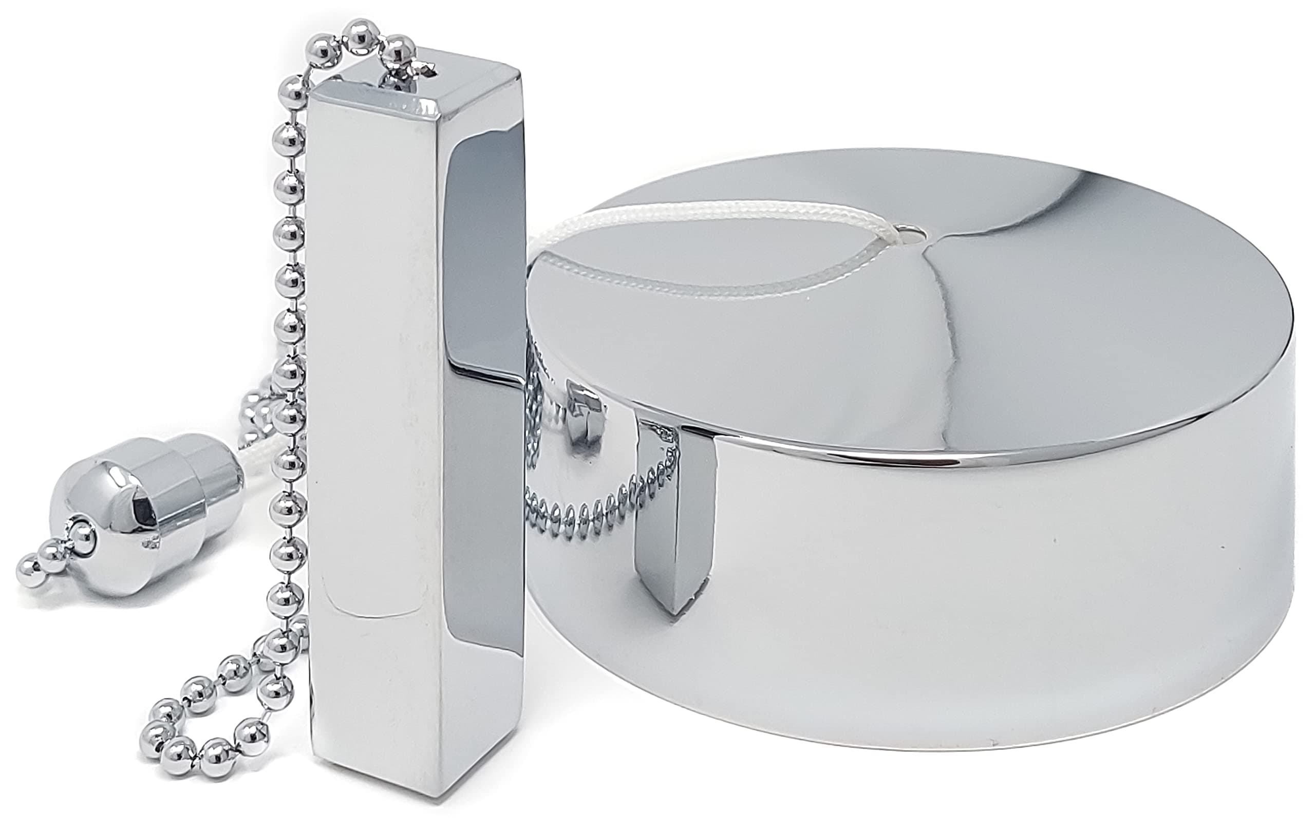 Bathroom Light Pull Cord and Fitting Kit - Chrome Square Light Switch (Bathroom Light Switch, Ceiling Pendant Light Cord Pull String, Black Bathroom Accessories) Bathroom Accessory