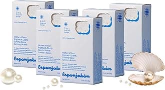 T.Taio Esponjabon Mother of Pearl Soap Sponge - Cleansing Shower Scrubber - Cleaning Bath Wash Scrub - Oil Removal - Massage & Lather Foot, Elbow, & Face - Bathroom Accessories - Fresh Scent (5-Pack)