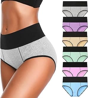 Underwear for Women Cotton High Waist Panties Full Coverage Briefs Soft Strech Ladies Breathable Panties-Multi Pack