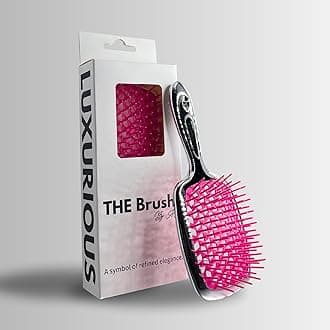 Luxury detangling antistatic hairbrush for women with curly straight short or long hair, elegant detangler with original patent, brosse a cheveux, gently massages the scalp and prevents breakage.