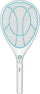 Fly Zapper Electric Fly Killer: Fly Swatter Electric Bug Zapper Racket Bat Electronic Mosquito Insect Killer Indoor USB Rechargeable 3000V