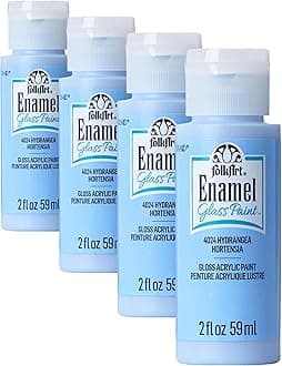 FolkArt Enamel Glass & Ceramic Paint in Assorted Colors (2 oz), 4024, Hydrangea (Pack of 4)