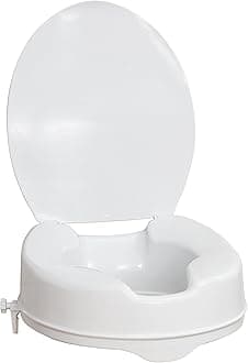AquaSense Raised Toilet Seat with Lid, White, 4-Inches