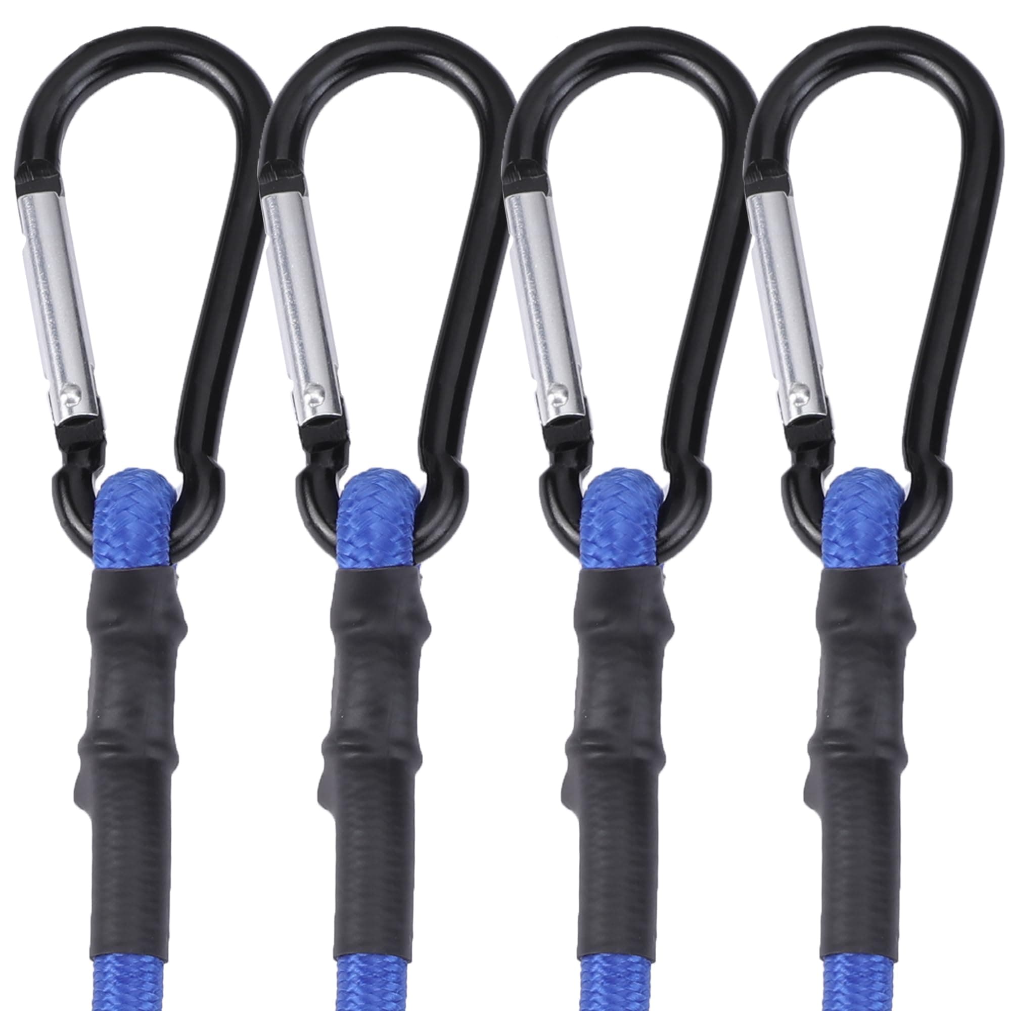 WORKPRO 24 Inch Bungee Cords with Hooks, 4 Pack Superior Rubber Heavy Duty Bungee Straps Strong Elastic Rope for Outdoor Tent, Luggage Rack, Camping, Cargo, RV, Bike, Transporting, Storage, Blue