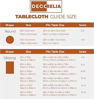 Decorelia Faux Linen Small Rectangle Tablecloth for Kitchen Dining Room,Outdoor Coffee Wrinkle-free Washable Table Cloth Covers for Wedding, Picnics,Party(Oblong,60 x 84 Inch (6-8 Seats),Burnt Orange)