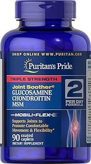 Puritan's Pride Triple Strength Glucosamine, Chondroitin & MSM Joint Soother, 90 Coated Caplets