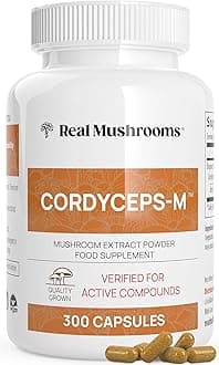 Real Mushrooms Cordyceps Capsules - Performance Supplement with Organic Mushroom Extract for Energy & Immune Support - Vegan Mushroom Supplement, Non-GMO, 300 Caps