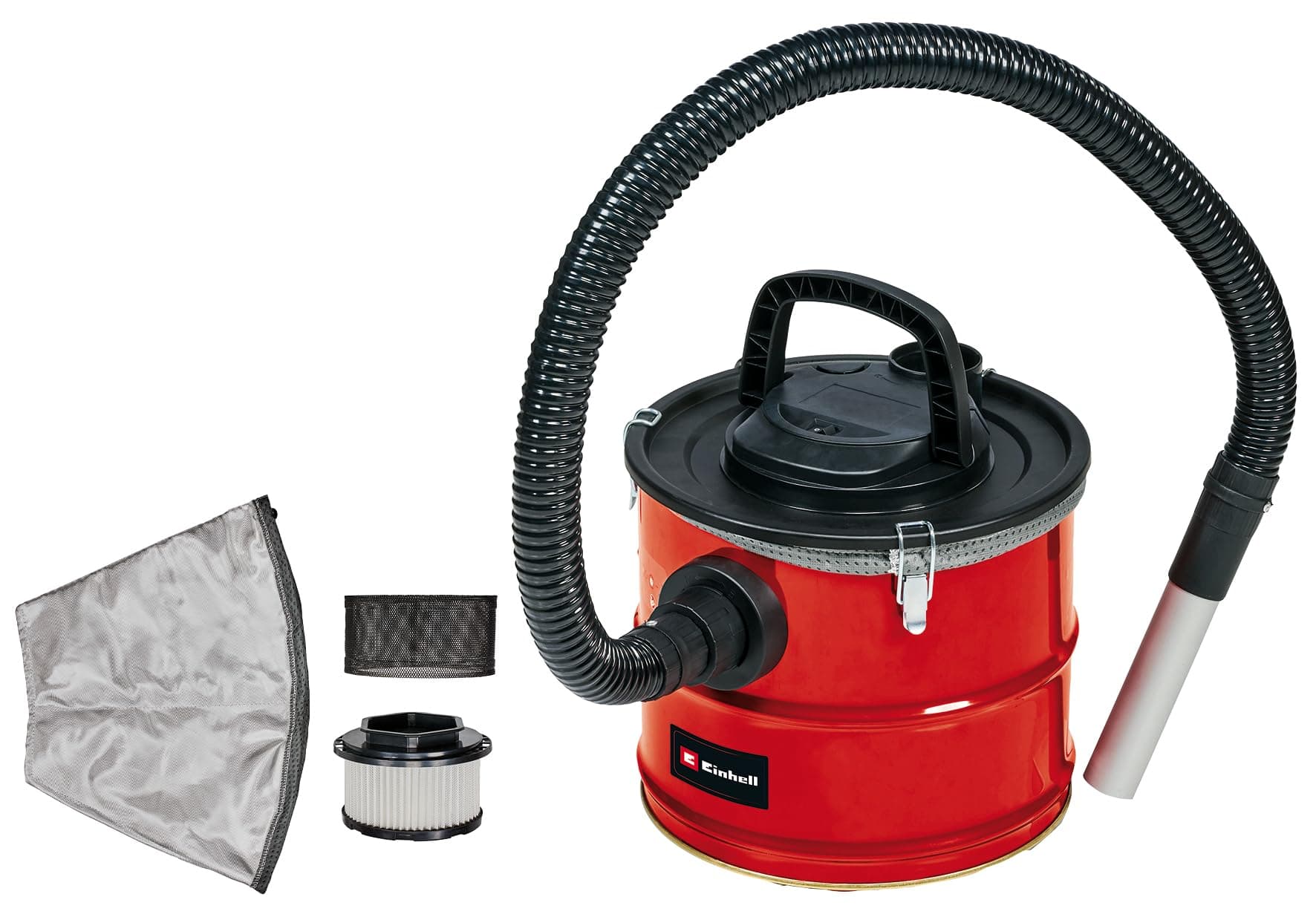 Ash-piston TC-AV 1718 D Fireplace Vacuum (1200 watts, suction power 170 mbar, 18 L large steel container with quick releases, fine dust pre-filter, pleated filter)